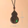 Amuleto de paz de madera de agarwood con accesorios chapados en oro, colgante que atrae la fortuna y protector, collar de cuello, colgante de madera, collar decorativo