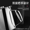 Meias estilo Hong Kong bule de leite aço inoxidável espessado bule de puxar com tampa aquecimento comercial bule de puxar chá café panela de fervura