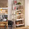 Estantería trapezoidal de madera maciza, estantería de pie, expositor para sala de estar, montado en la pared, estante de almacenamiento simple para el hogar, librería de múltiples niveles