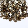 Taladro plano de vidrio con base dorada Wei Chen, taladro para uñas, decoración de fundas de teléfono móvil, accesorios para uñas DIY, joyería de diamantes de imitación