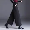 Pantalones Rectos de Lana de Moda para Viajar para Mujer 2026 Otoño Invierno Nuevos Pantalones Anchos de Nueve Décimas Partes Sueltos Pantalones Casuales Elegantes Versátiles