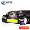 Linterna frontal portátil COB inducción Mini LED recargable doble fuente de luz imán linterna frontal fuerte luz de emergencia reflector