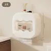 Caja de Pañuelos para Montar en la Pared sin Taladro, Caja de Pañuelos Impermeable y a Prueba de Polvo de Gran Capacidad para Baño, Caja de Almacenamiento para Papel Higiénico