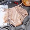 Calcinhas Femininas de Algodão com Renda, Cintura Alta, Controle de Barriga, Sem Costura, Seda Gelada, Tamanho Plus