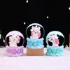 Creativa Lindo Dibujo Animado Gato Mia Mini Bola de Cristal Luminosa Bola de Agua Adorno de Escritorio Decoración Regalo Venta Directa de Fábrica
