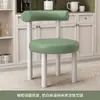 Cadeira de maquiagem em lã de cordeiro estilo creme, pequena cadeira de pelúcia, penteadeira de quarto com tubo curvo de luxo leve, cadeira simples para lazer em casa