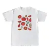 Camiseta Bohemia Independiente Estilo Vintage Europeo con Estampado de Tomate y Gráficos de Frutas y Plantas, Camiseta Estética de Jardín
