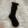 Calcetines de Lunares para Mujer, Calcetines de Verano Finos de Media Pantorrilla con Bordes Fruncidos, Calcetines Estilo Ballet Japonés para Niñas
