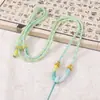 Cordão de pingente ajustável de oito fios em cor degradê com nó de diamante, Cordão para pendurar presente feito à mão de jade estilo chinês