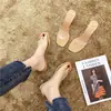 Sandalias de Moda Urbana Personalizadas de una Sola Pieza, Tacones Altos Gruesos Transparentes de Moda, Sandalias Cómodas con Tacón Grueso para Mujer