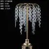 Adereços de Casamento Suporte de Flor de Gelo de Cristal Decoração da Mesa Principal Suporte de Flores para Mesa do Salão de Casamento Vaso Europeu Ornamentos de Ferro
