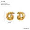 Pendientes de Acero Inoxidable para Croissant Europeos y Americanos Transfronterizos, Pendientes de Botón Elegantes con Baño de Agua a la Moda para Mujer, Venta al por Mayor de Joyería en Stock
