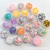 Botella Redonda de 24 Colores Polvo Flash de Brillo para Manicura Juguete de Barro de Cristal Slime Accesorios de Relleno Lentejuelas de Estrella de Cinco Puntas