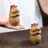 Figura de Caballo Mascota de Té de Arcilla Púrpura de Yixing, Decoración de Mesa de Té Burro para Sala de Té, Adorno de Té para Ceremonia de Té Kung Fu, Escultura de Cerámica Hecha a Mano
