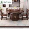 Nova Mesa de Jantar Estilo Chinês em Ébano Madeira Maciça Mesa Redonda com Giratório Mesa de Jantar Doméstica Combinação de Mesa e Cadeiras Modernas Simples