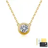 Collar de plata de ley S925 con moissanita y cadena de burbujas para clavícula, colgante simple y elegante para mujer, venta al por mayor de fábrica, se puede enviar en nombre de los clientes