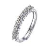 Anillo de Siete Filas de Diamantes Anillo de Siete Filas de Princesas Diamante de Color Imitación Moissanita Anillo de Moda Todo Fósforo Anillo Abierto para Mujer Joyería