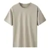 Camiseta de manga corta para hombre de algodón Pima de alta gama, color liso, cuello redondo, fina, sin costuras, casual, para usar de base, impresión de logotipo personalizado