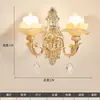 Luminária de Parede de Cristal Estilo Europeu para Quarto, Cabeceira, Sala de Estar, Corredor, Cabeça Única ou Dupla Vela Decorativa Parede LED