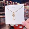 Estilo Ins Personalizado Celebridad de Internet Mismo Estilo Cadena Clavícula Diseño Nicho Sentido Collar Llave para Mujer Simple Combinable Cadena de Cuello de Acero Titanio