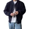 Cardigan de Tricô Gola Lapela Manga Longa Botão Único Estilo Coreano Outono Inverno Novo Estilo Simples Casual Solto Jaqueta de Tricô para Meninos