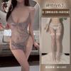 Bata Brillante Transparente para Discoteca, Vestido Corto Apasionado sin Espalda, Uniforme Seductor de No Quitar, Puro Deseo