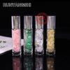 Botella de perfume de piedra semipreciosa de origen transfronterizo 10 ml Botella con rodillo de jade Botella de aceite energético de grava de cristal natural Masaje