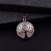 Pedra Natural Cristal Ágata Joias Redondas Liga Árvore da Fortuna Pingente Colar Acessórios Grandes Joias Comércio Exterior Venda Quente