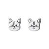 Pendientes Originales de Plata S999 con Diseño de Gato y Perro Lindos para Mujer, Accesorios para Orejas de Animales de Dibujos Animados Frescos y Dulces