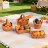 Micro-Paisaje Creativo Simulación Cesta de Mimbre Cesta de Bambú Accesorios para Props Decoración DIY Mini Adornos en Miniatura