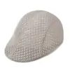 Gorra de Malla Boina Calada Color Sólido Sombrero para el Sol Malla Sombrero de Verano Transpirable Gorra con Visera para Hombres y Mujeres Boina