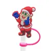Tampa de palito de Natal personalizada transfronteiriça, capa de palito removível de silicone macio de desenho animado, plugue à prova de poeira, tampa de palito de silicone