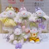Original Peluche Vestido de Princesa Disfraz Conejo Llavero Lindo Dibujo Animado Muñeca de Disfraz Colgante de Bolso Pequeño Regalo