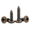 Tornillos Autorroscantes de Cabeza Cruzada de Bronce Muebles Puerta de Gabinete de Cocina Bisagra de Puerta Cabeza Redonda Cruzada Estilo Retro Tornillos para Madera