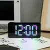 Despertador Espelhado Alto Valor de Cor RGB Colorido Display de Hora Relógio Desktop Estudante Plástico Inteligente Eletrônico