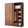 Guarda-roupa com porta de correr para casa, quarto, quarto de aluguel, apartamento pequeno, moderno, minimalista, cor de madeira maciça, armário de montagem simples