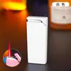 Isqueiro Trapezoidal à Prova de Vento Vermelho Fogo Personalizado Criativo com Gradiente Metal Insuflável Isqueiro Especial para Fumar Masculino e Feminino Venda por Atacado