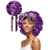 Nuevo Superventas Transfronterizo de Amazon: Gorro de ducha grande con visera ancha y cola larga para atar, con estampado de cinta, popular superventas transfronterizo