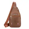 Bolsa de Peito Masculina em PU Impermeável e Resistente ao Desgaste Novo Modelo 2025 Mochila Pequena de Ombro Único Transversal com Múltiplos Compartimentos e Grande Capacidade Bolsa Transversal