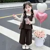 Conjunto Estilo Mori para Niñas Otoño 2026 Nuevo Elegante Moderno Niños Súper Bonitos Ropa de Otoño Chaleco para Bebé Conjunto de Tres Piezas