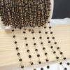 Cadena de comercio exterior de 4 mm con forma de perla negra, hecha a mano, de cobre, para collar, pulsera, pendientes, accesorios de joyería