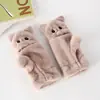 Guantes de otoño e invierno para mujer, lindos, para montar, estilo coreano, modernos, de dibujos animados, forrados de felpa, engrosados, para estudiantes, para escribir, cálidos, tipo flip