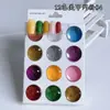 Caja de Papel con Diseño Hueco Rellena de Polvo de Brillo para Uñas, 12 Colores de Polvo Fino Láser, Lentejuelas con Brillo Degradado Iridiscente para Decoraciones de Uñas