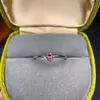Anillo de turmalina natural puro plata de ley s925 galvanizado cristal limpio piedra principal 2*5mm admite reinspección