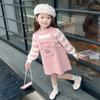 Vestido de punto de estilo dulce para bebés y niñas, otoño e invierno, nuevo estilo occidental, suéter con dibujos animados