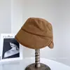 Sombrero de Cubo Sencillo de Color Sólido con Espalda Abierta, Sombrero de Tela Casual Versátil para el Otoño con Ala Corta, Sombrero de Tela Elegante para Proteger del Sol en Exteriores, Tendencia