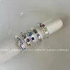 Anel de Zircônia Colorida Amoroso Design de Nicho Feminino Sensação de Alta Qualidade Anel de Dedo Moda Personalizado Aberto Anel Ajustável