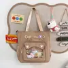 Gatito lindo dulce caricatura bolsa ita transparente estilo japonés moderno estudiante gran capacidad bolso de hombro bolso de mano mochila escolar