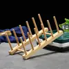 Estante de Almacenamiento de Bambú Natural, Escurridor de Platos y Tazas, Estante de Almacenamiento de Cocina, Estante de Exhibición de Muestras, Estante de Exhibición con Múltiples Compartimentos