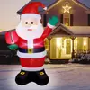 Natal 1,35m Inflável Segurando Mão Pacote de Presente Papai Noel Luz LED Iluminada Figura de Ar com Presente Ornamento 3D
